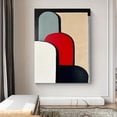 thumbnail image 5 of Canvas Painting Art Deco Abstract Painting on Wooden Frame - Red Geometric Shapes with Neutral Tones, Indoor/Outdoor Wall Art for Living Room, Bedroom, Office, Bathroom Decor, Unique Wall Art,, 5 of 10