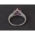 thumbnail image 4 of Ruby Engagement Ring Red Gemstone Ring 925 Sterling Silver Round Cut Ring, 4 of 4