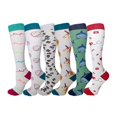 thumbnail image 1 of 6 Pairs Compression Socks for Women, Socks for Nurses, Medical, Running, Cycling, Athletic (S/M), 1 of 8