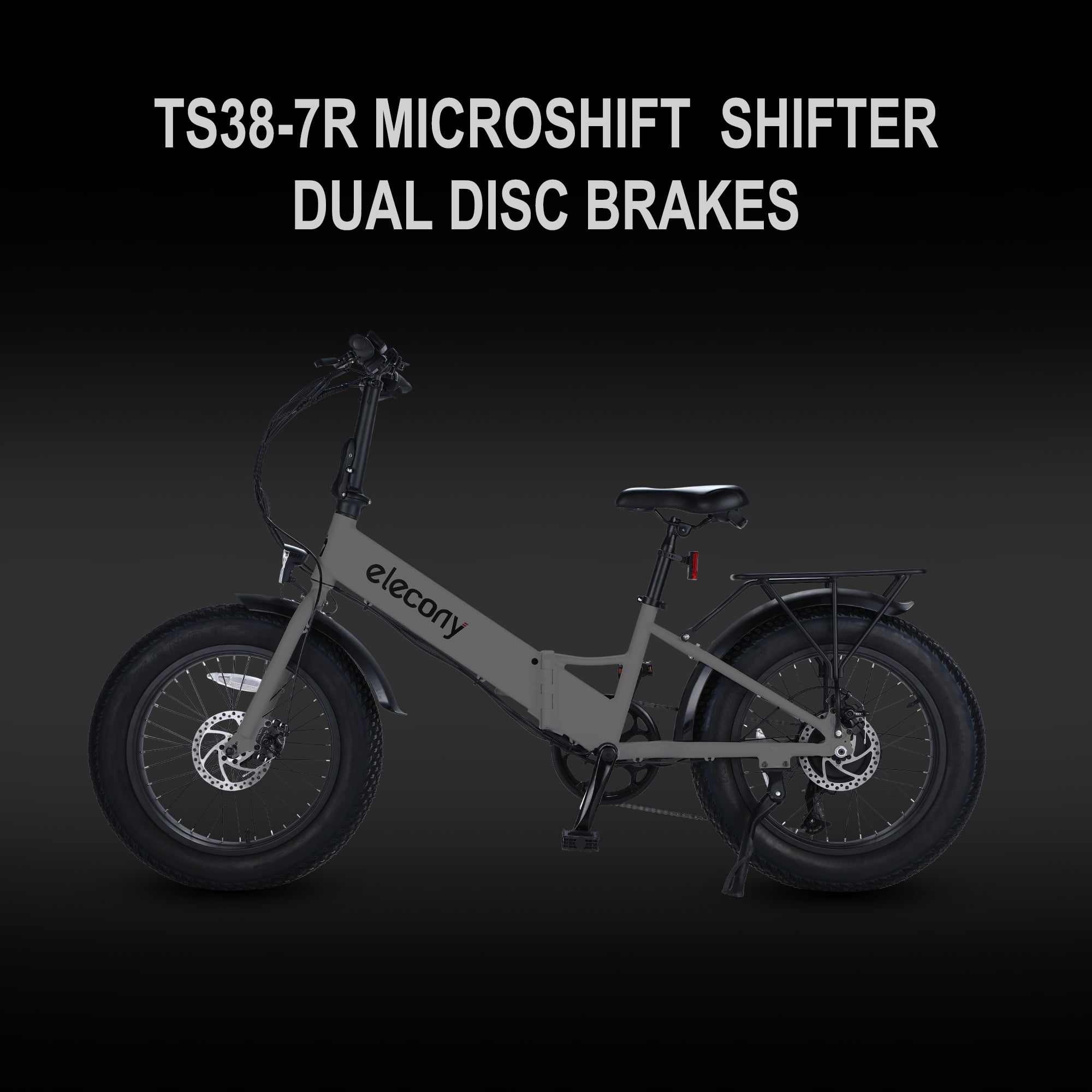 ELECONY Folding Electric Bicycle for Adult 20'' Fat Tire with ELECONY Folding Electric Bicycle for Adult 20'' Fat Tire with