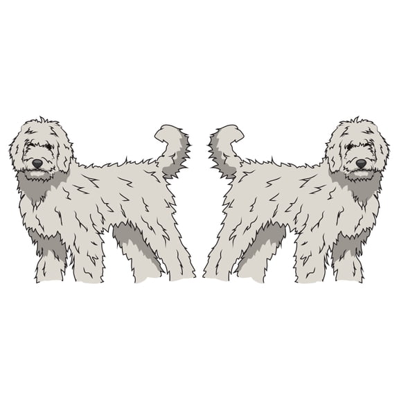 Labradoodle Decal | Indoor/Outdoor | Dog Lover Super Cute Sticker for SUV Windows, Dorm Rooms, Bedroom, Offices | SignMission personalized gift | 2 Pack of 6"