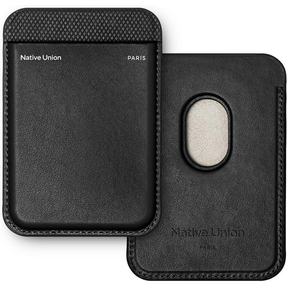 Native Union (Re)Classic Wallet | Magnetic – MagSafe Card Holder for iPhone – Stores 3 Cards(Black)