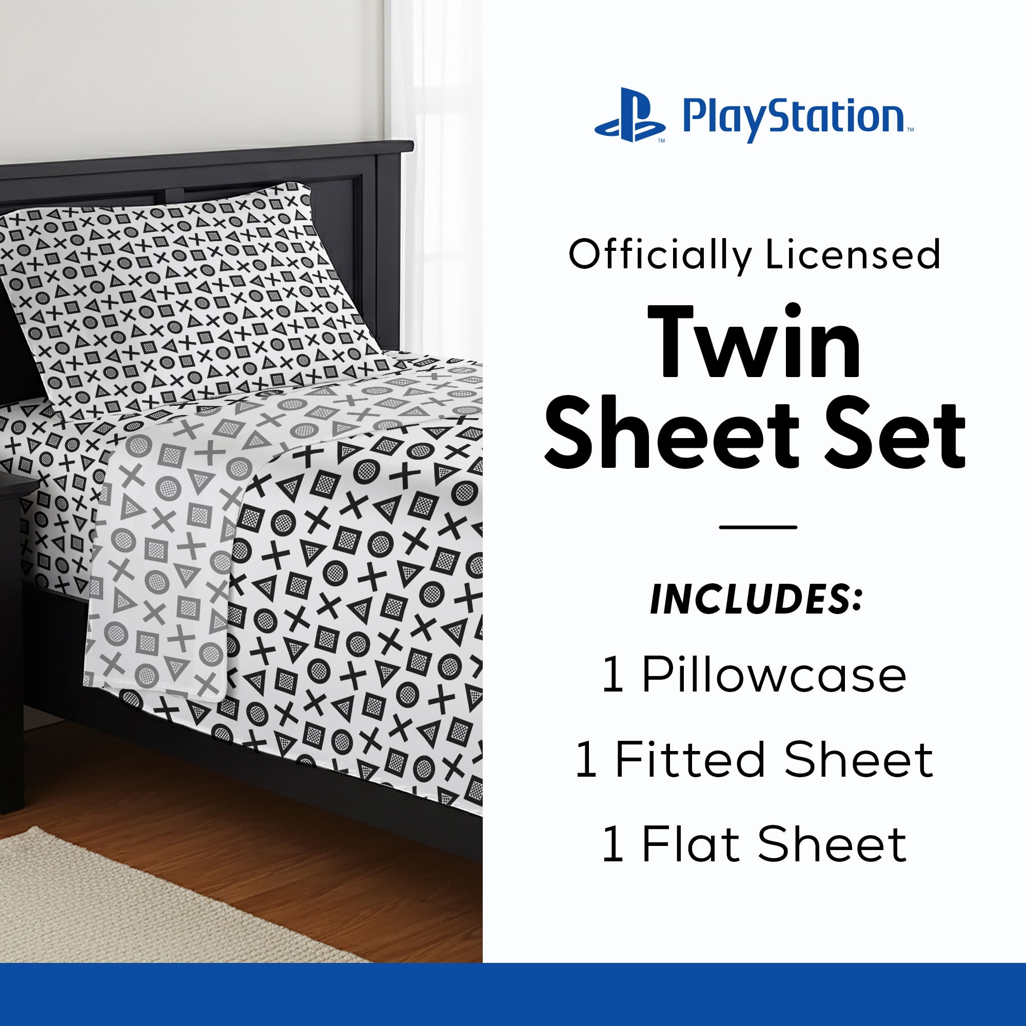 Playstation Game On Player 3 Piece Twin Sheet Set for Kids