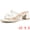 White, variant on DARING DIVA Women's Strappy Knotted Block Heel Black Heels Slides Sandals Black 6.5