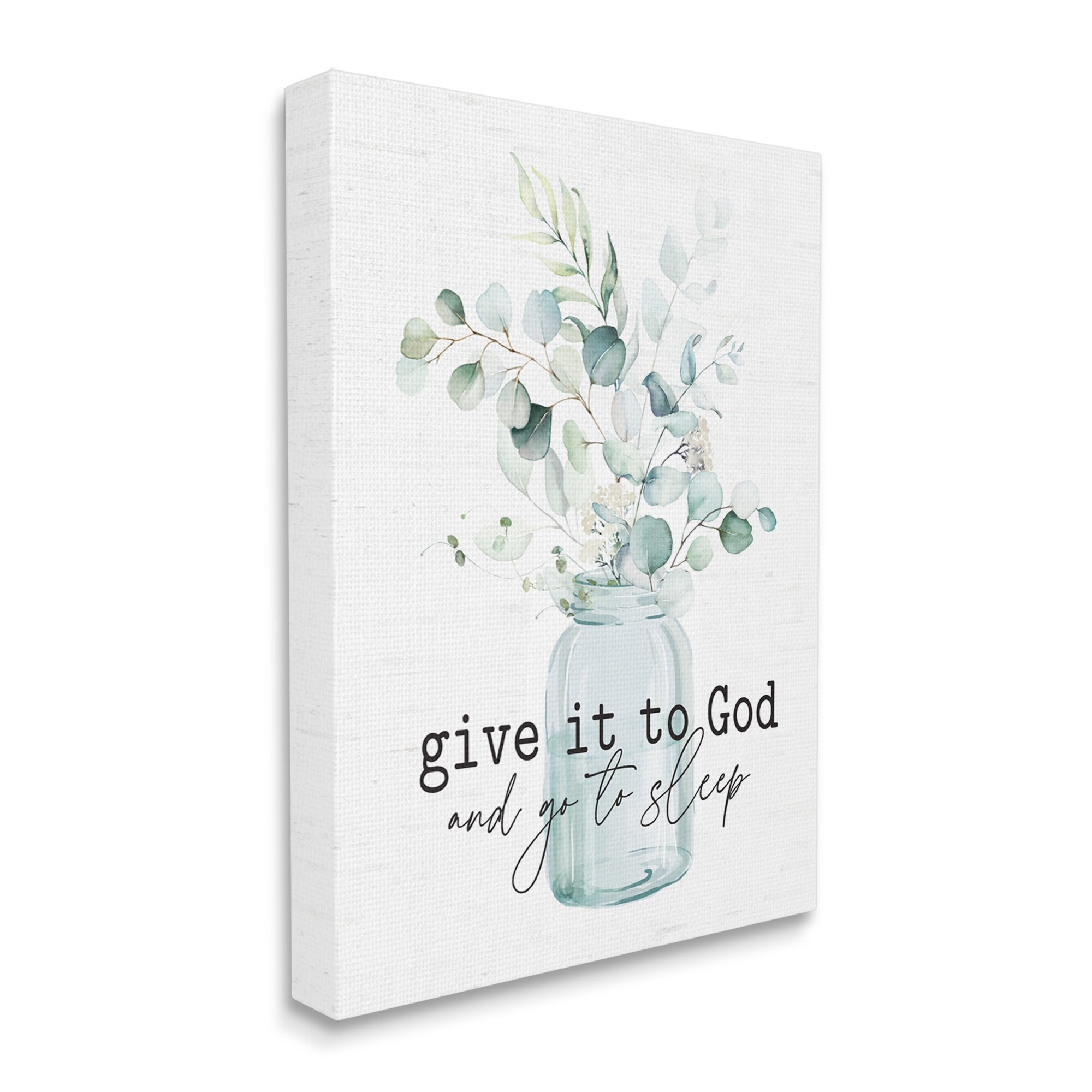 Stupell Industries Give It To God Varied Botanical Plants Bouquet Graphic Art Gallery Wrapped Canvas Print Wall Art, Design by Lettered and Lined