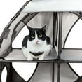 thumbnail image 3 of Pet Life PTT7GYBK Kitty Play Pet Cat House, Grey & Black - One Size, 3 of 6