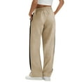 thumbnail image 4 of TrendOFT Oversized Wide Leg Sweatpants Women Baggy Casual Side Striped Track Pants Y2k Cute Lounge Baggy Palazzo Pants Beige XXL, 4 of 7