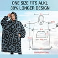 thumbnail image 4 of Oversized Wearable Blanket Hoodie,Black Leopard Pattern Sherpa Blanket Hoodie with Super Pockets,Super Warm Fuzzy Pullover for Women & Men, 4 of 6