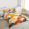 thumbnail image 3 of Feelyou Tokyo Folding Fan Full Size Comforter Sets, Chic Stripes Minimalism Bedding Comforter Set, Retro Japanese Style Reversible Bedding Sets, Breathable Home Decor, 3pcs, 3 of 8