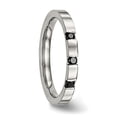 thumbnail image 5 of Chisel Stainless Steel Polished 3 Stone Black CZ 2.5mm Flat Band, 5 of 8
