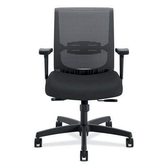 HON HONCMY1AACCF10 Convergence Supports Up to 275 lbs. Synchro-Tilt and Seat Glide Mesh Mid-Back Task Chair - Black