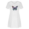 thumbnail image 4 of Moda mujer vestidos con cuello en v verano impresión casual manga corta vacaciones playa mini vestido Fridja  qw6724, 4 of 8