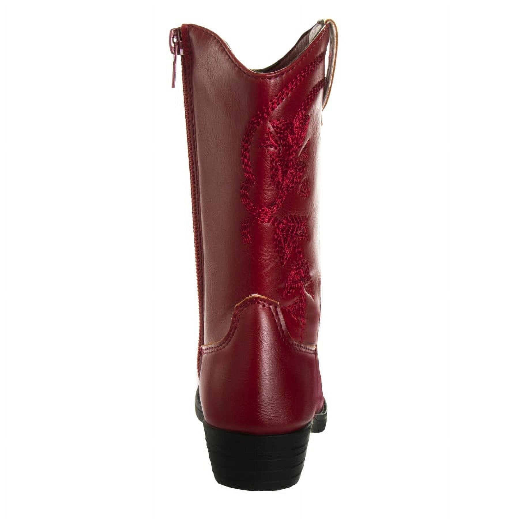 Kensie Girl Zip-up Heel Cowgirl Boots - Red, 4 - Walmart.com