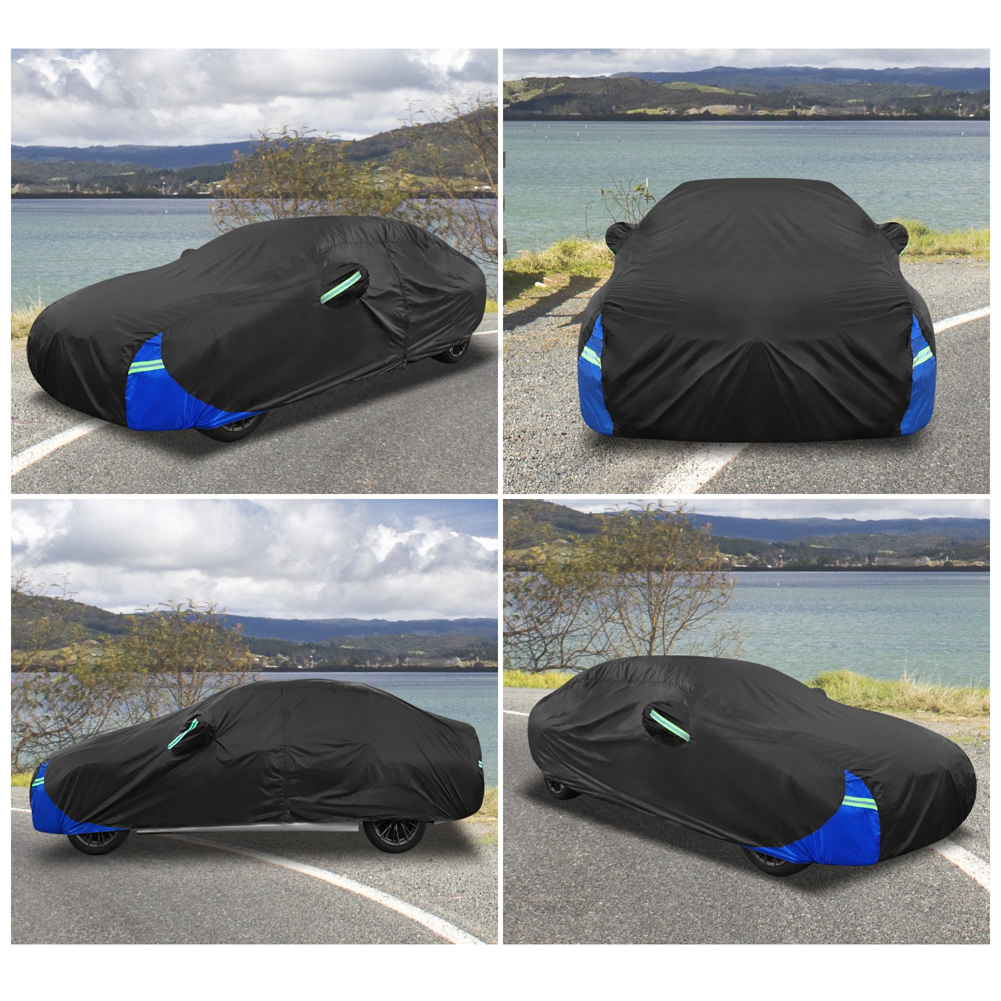 Unique Bargains 3L Car Cover for Outdoor Rain Sun Protection Universal for Sedan 178"-185"
