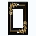 thumbnail image 5 of Metal Light Switch Plate Cover Elegant Victorian Floral Frame Black FRA081, 5 of 13