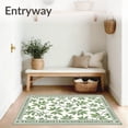 thumbnail image 3 of ODIKA 2'x3' Machine Washable Non-Slip Area Rug, Cottage Orchard Displaying Winged Visitors Among Leaves High Traffic Rug with Pad, Green, 585898, 3 of 8