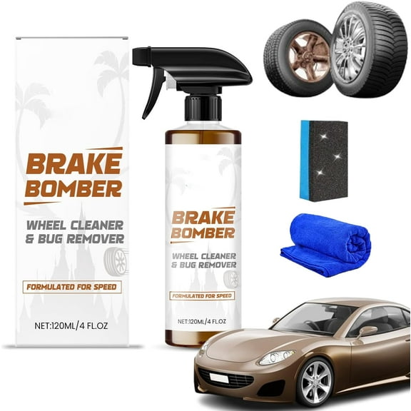 Powerful Wheel and Tire Cleaner Spray, Car Tire Shine Spray & Rim Cleaner, All Purpose Heavy Duty Wheel Cleaning for Vehicles Removing Tough Grime, Dirt and Rust