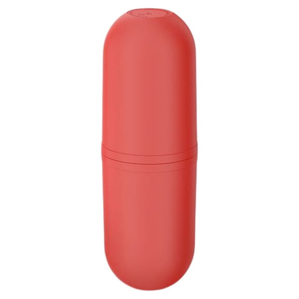 Estuche de almacenamiento Toystoory para cepillo de dientes de viaje 4 en 1 rojo