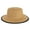 Brown, variant on Top Headwear Two-Tone Upturn Wide Brim Fedora Panama Hat - White