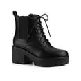 thumbnail image 1 of Unique Bargains Bottes de Combat Chelsea à Talons Épais pour Femmes, 1 of 7