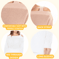 thumbnail image 3 of YEMAK Women's Cold Shoulder Long Sleeve Knit Tunic Top Pullover Sweater MK3631-IVR-S, 3 of 7