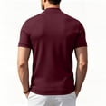 thumbnail image 5 of Big and Tall Men's T-Shirts Mock Turtleneck Short Sleeve Basic Shirts Slim Fit Casual Undershirt Tops Wine XL, 5 of 5