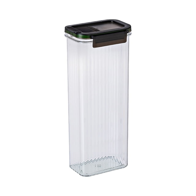 Recipiente hermético para cereales con tapa, transparente, para almacenar alimentos de cocina, harina, arroz y frutos secos.