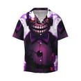 thumbnail image 2 of Lsque Five Nights At Freddy'S print Men's Cuban Collar Short Sleeve Shirt Summer Beachwear Casual Button Down Fashionable Vacation Leisure Shirt-Medium, 2 of 7