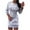 Gray, variant on Aoochasliy Fall Dresses for Women A-Line Solid O-Neck Waist Retraction Bandage Long-sleeved Mini Dress