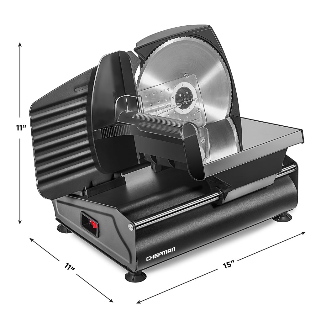 Chefman Electric Deli & Food Slicer w/ Adjustable Stainless Steel Blade - Black
