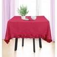 thumbnail image 3 of Vargottam Ruffle Tablecloth, Table Linens Rectangular Table Covers For Party Decor, Solid Dining Tabletop Covers Cotton Tablecloths,Magenta,54 x 108 Inches, 3 of 7