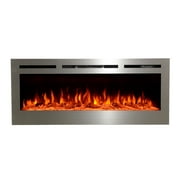 Touchstone Sideline Stainless Steel Electric Fireplace, 50" Recessed Wall Mount
