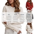 thumbnail image 3 of Dpjklzsn Women's Lace Trim Ribbed Sweater, Long Sleeve Crewneck Knit Top with Decorative Cuff Buttons, 3 of 8