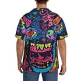 thumbnail image 3 of Naloa Neon Graffiti Urban Art Men's Loose Fit Cuban Collar Short-Sleeve Shirt, Hawaiian Shirts, Mens Shirts Casual for Everyday Wear Outings-Small, 3 of 5