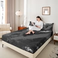 thumbnail image 4 of Manfei Boys Girls Oil Painting 4 Pieces Queen Sheet Sets,Abstract Graffiti Ultra Soft Flat Sheet,Minimalist Mid Century Queen Fitted Sheet,Microfiber Bedroom Decor, 4 of 7