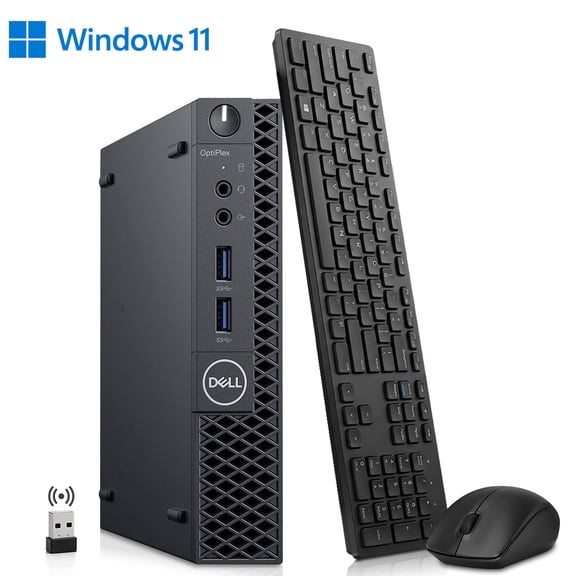 Restored Dell OptiPlex Micro — Intel Core i5-9500T, 8GB DDR4 Ram, 128GB SSD — Wi-Fi, Wireless Keyboard & Mouse, Windows 11 Pro
