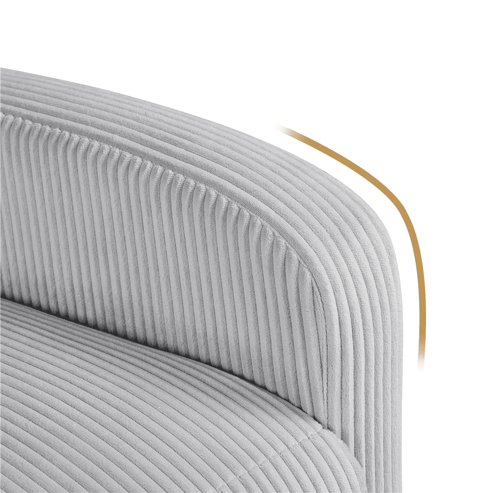 Renwick Corduroy Upholstered Adjustable Recliner Chair with Pocket Springs, Light Gray