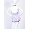 thumbnail image 7 of inlzdz Girls Shiny Sequins Dance Dress Leotard Sparkle Hip Hop Latin Jazz Dance Costume Dancewear Lavender 6, 7 of 7