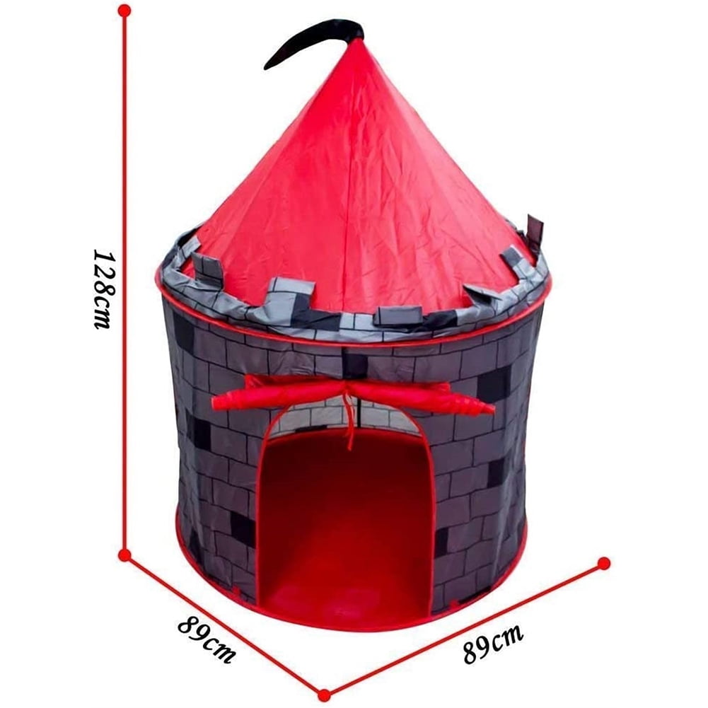 Kadyn Playhouse Castle Pop Up Tent, Outdoor Indoor Big Tent for Boys and Girls, Portable Children's Play Tent for Indoor and Outdoor, Red