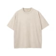 thumbnail image 5 of OIOLOYJM Oversized Vintage Washed Tshirts for Men Short Sleeve Crewneck Cotton Basic Tees Retro Loose Outdoor Solid Work Shirts Beige L, 5 of 5