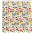 thumbnail image 2 of Ambesonne Music Shower Curtain, Retro Pop Art Style, 69"Wx75"L, Multicolor, 2 of 2