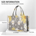 thumbnail image 3 of Large Capacity Tote Bag,Gray Daisy Flower Yellow Blooms Pattern Handbag Fashion Luxury Tote Bag,15.7"x13"x 5.1" Inches,Laptop Compatible, 3 of 6