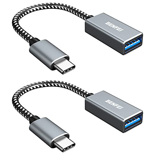 USB C to USB 3.0 Adapter, Benfei 2 Pack USB C to A Male to Female Adapter Compatible with MacBook 2019 2018 2017, Samsung Galaxy Note 8, Galaxy S8 S8+