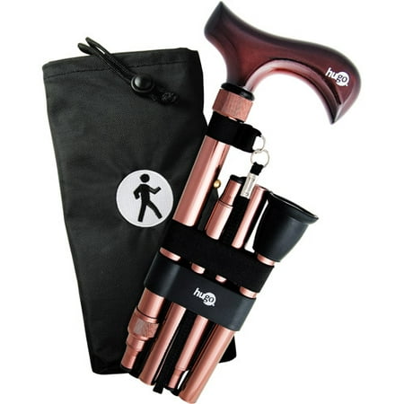 Hugo Elite Adjustable Folding Cane with Interchangeable Cherry Handle, Bronze