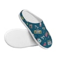 thumbnail image 3 of Lsque Vintage Tape Players And Skates Pattern Womens Comfort Cotton on Scuff With Memory Foam and Anti-skid Sole Slipper-42/43, 3 of 7
