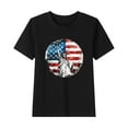 thumbnail image 2 of 4Th Of July New Shirt For Girls Boys Trendy Independence Day Flag Graphic Shirts Casual Short Sleeve Round Neck Cotton Tee Black 7-8 Years, 2 of 5