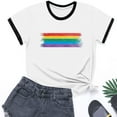 thumbnail image 3 of TEAJOPSUU Boys Girls Shirt with Short Sleeves Cute Contrast Trim Crew Neck Tops for Kids Tween Summer Comfy Rainbow Graghic Basic Blouse 3-15 Years A-Black, 3 of 4