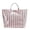 00 Green-pink, variant on Striped Tote Bag Large Waterproof Beach Bag Glossy Striped Handbag for Women, Top Handle Work Travel Tote