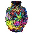 thumbnail image 3 of Sudadera con capucha con estampado 3D de hojas de malezas para hombre, sudadera informal de manga larga con patrón de plantas coloridas, sudadera holgada unisex, jersey de calle, 3 of 4