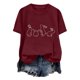 thumbnail image 5 of Tops de Cuello Alto para las Mujeres Amante Impreso Camiseta Cuello Redondo Manga Corta, Poliéster Spandex, 5 of 7